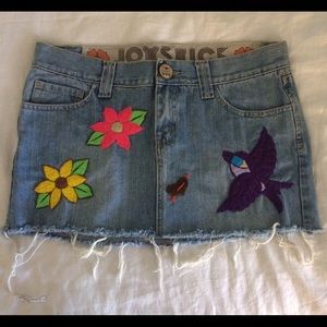 Joystick denim mini skirt