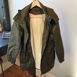 Z&L Green Sherpa lined coat