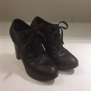 Chloe Wood Platform Booties