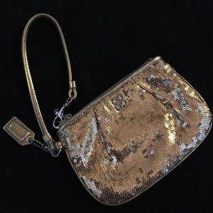 ✨Gold Sparkle Coach Wristlet✨