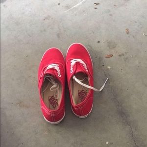 Red Vans Lo Pro canvas shoe