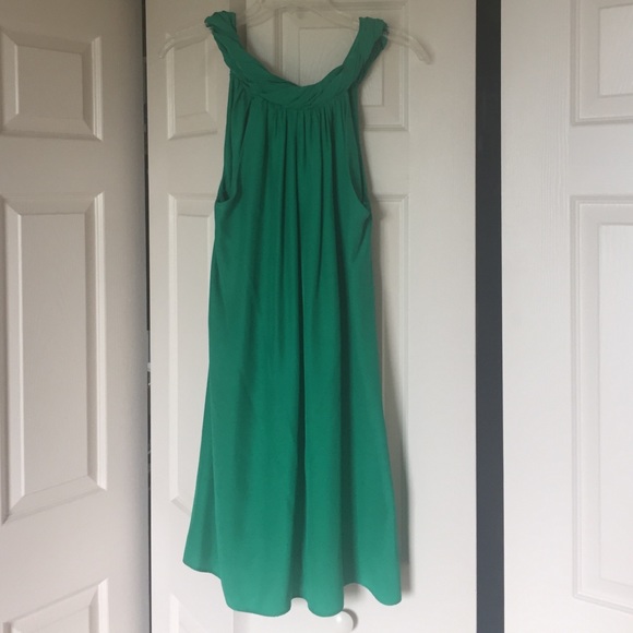 Jewel green, real silk dress