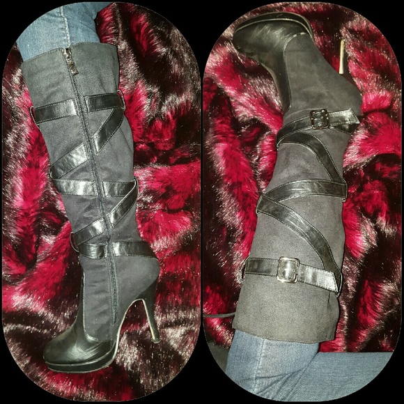 Suede/Leather Platform Boots by Shi (Journey) - Picture 2 of 4