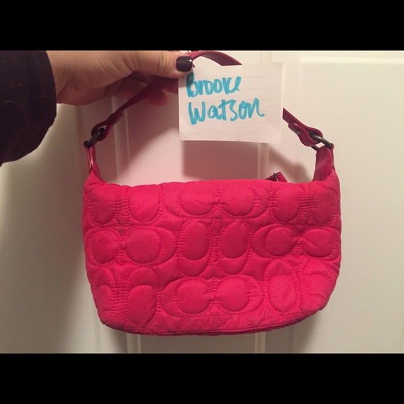Coach hot pink mini bag