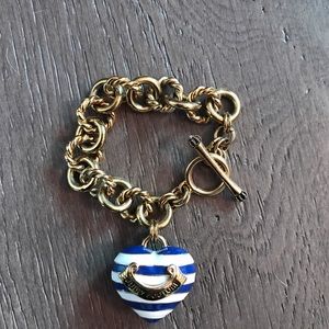 Large nautical Juicy Couture heart charm bracelet