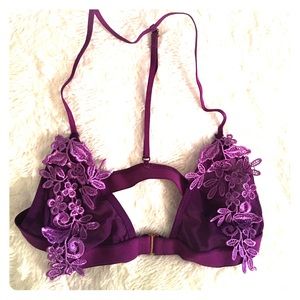 Purple lace bralette