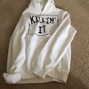 NEVER WORN WHITE HOODIE "Killin' It"