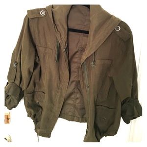 Green faux suede jacket