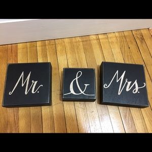 Mr. & Mrs. Wood Box Signs