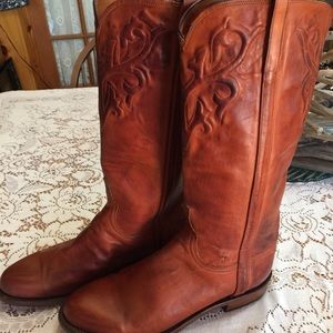 Boots, Lucchese western leather, size 9 1/2.