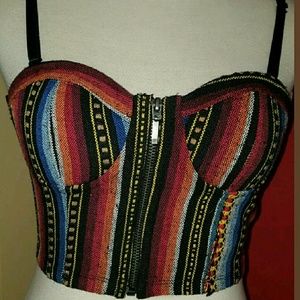Womens Forever 21 Bohemian Crop Top Size Small