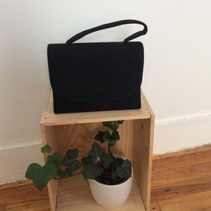 Matte black handbag