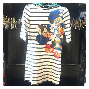 French Connection stripped dress with flower print