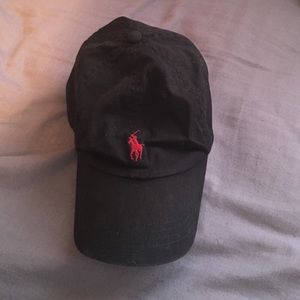 Black polo hat