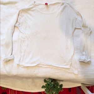 H&M White cropped long-sleeve shirt