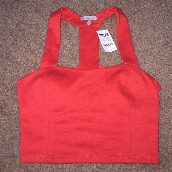 Orange crop top