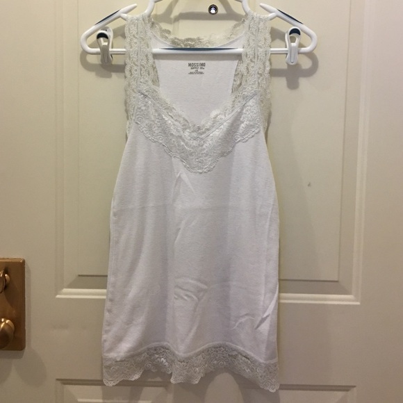 White lace trim tank top
