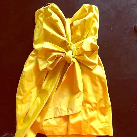 Yellow Strapless French Connection Dress - Picture 1 of 4
