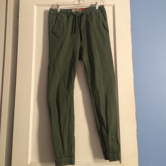 Green Denim Joggers.