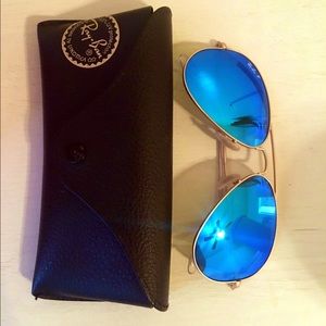Ray Ban Aviators in "Blue Flash"