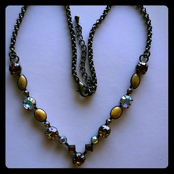 V Neck Crystal Necklace