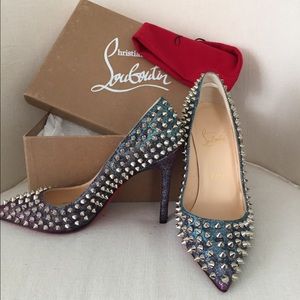 Christian Louboutin Pigalle Spikes 100 Lame