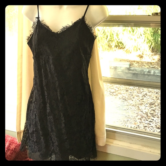 Lace adjustable strap cocktail little black