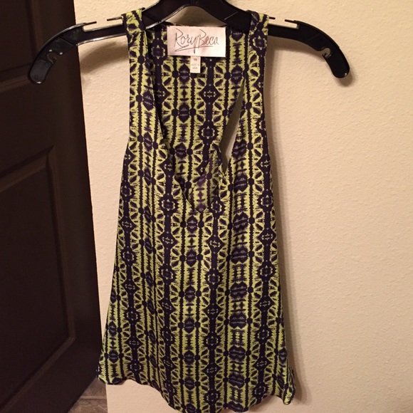 NWOT Rory Beca Printed Silk Tank Top XS - Picture 1 of 3