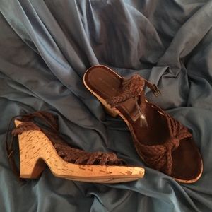 Bandolino cork wedges