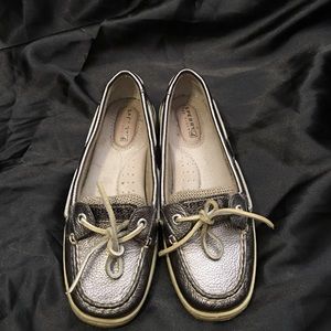Metallic color size 5.5 sperry top sider boat shoe