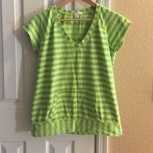 Striped top with pocket
