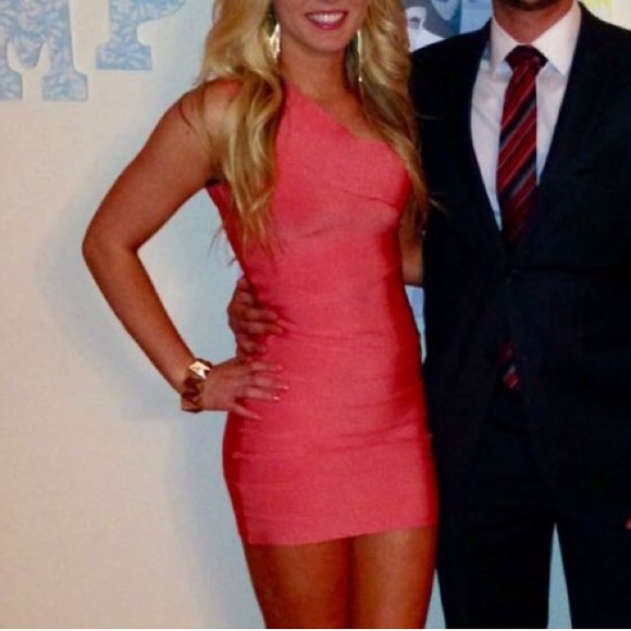 Coral Bebe Bodycon Dress