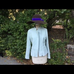 Pale Green Assimetrical leather jacket