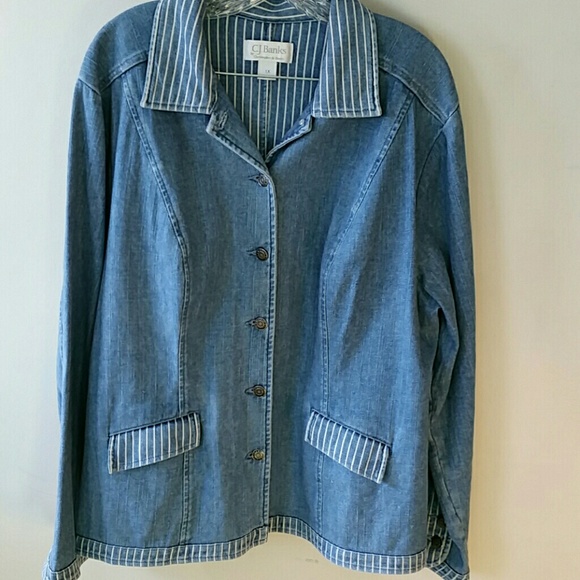 C,J,BANKS  Jackets & Blazers - C,J, BANKS BLUE JEAN JACKET