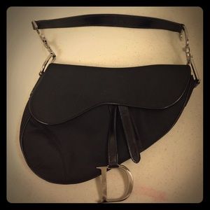 Authentic Christian Dior saddle bag in black