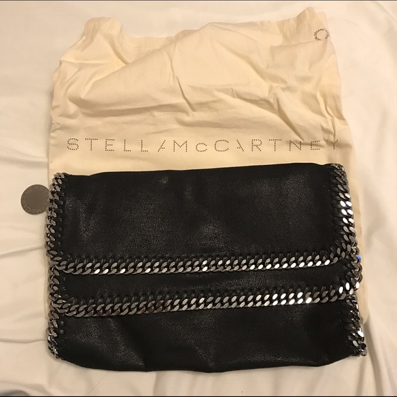 Stella McCartney black fold over clutch