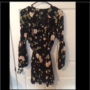 Long sleeve floral dress.