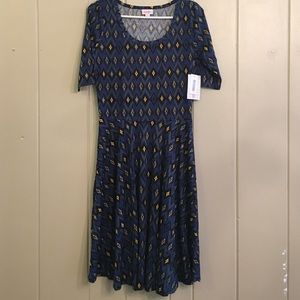 NWT LuLaRoe Nicole - M - Blue/Yellow
