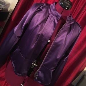 DKNY purple satin bomber jacket