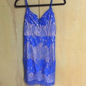 A. Peach blue lace dress brand new