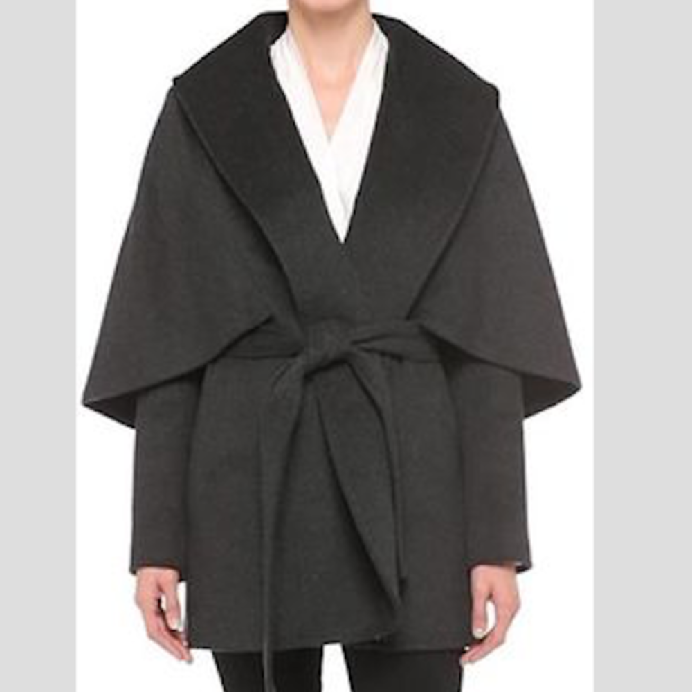 KOBI HALPERIN Sandra Capelet Wool Blend Wrap Coat