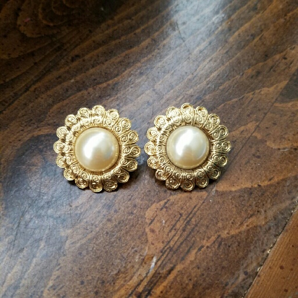 Gold and Pearl Earrings