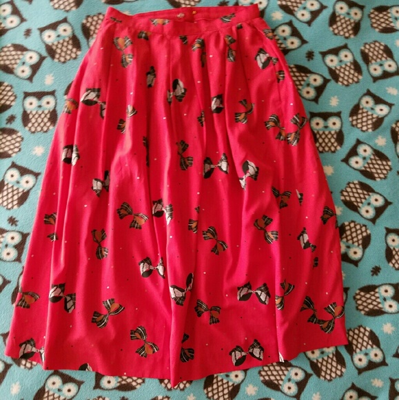 Red Skirt with Bows