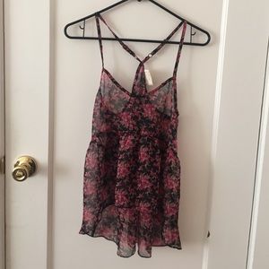 Pins and Needles Floral Sheer Tank