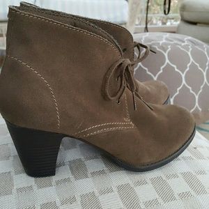 Clarks suede lace up booties