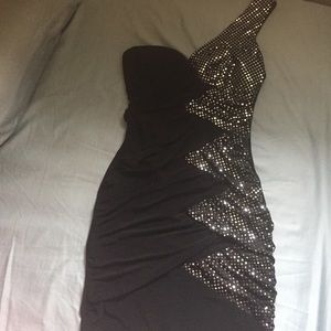 Medium black dress with silver bling