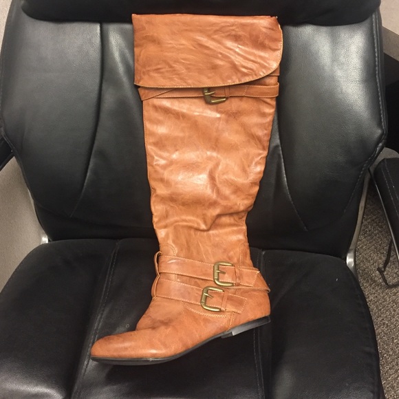 Tan knee or thigh high boot size 10