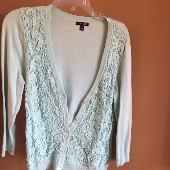 100% cotton sweater  lace design front