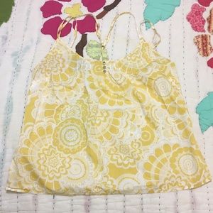 Yellow floral Anthropology tank