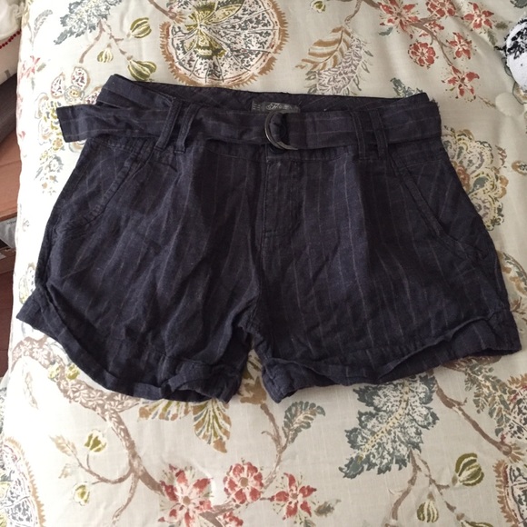 Navy blue pinstriped shorts
